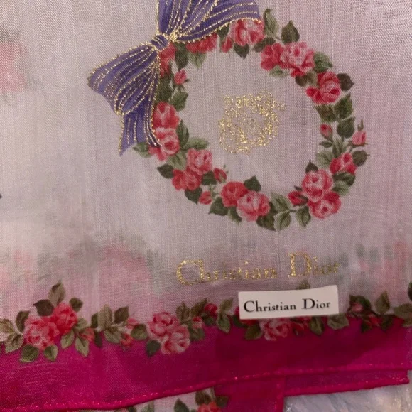 vintage Christian Dior floral handkerchief. - Picture 4 of 7